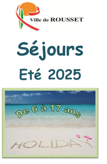 « Les inscriptions aux séjours d’été sont prolongées jusqu’au 19 mars 2025 au Service des Affaires Scolaires.