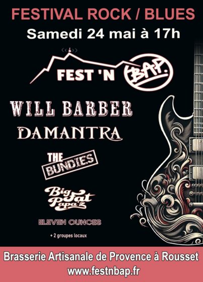 Festival rock/blues samedi 24 mai à 17h à la Brasserie Artisanale de Provence à Rousset