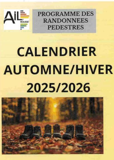 AIL Rousset programme des randonnées pédestres