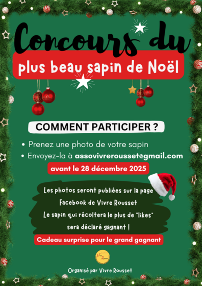 concours du plus beau sapin de Noël organisé par l&rsquo;association Vivre Rousset