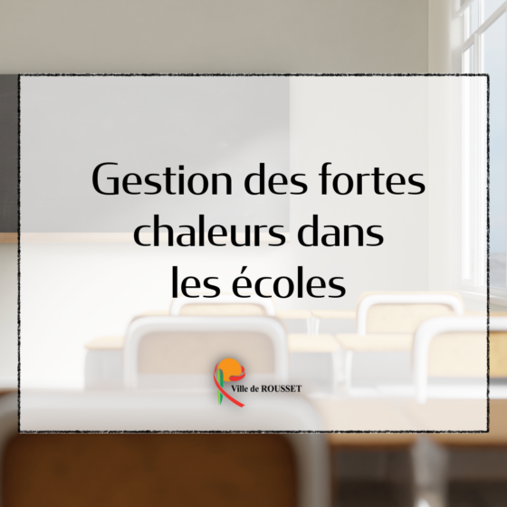 Communiqué – Gestion des fortes chaleurs dans les écoles