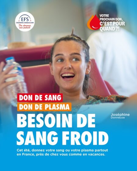 collecte de sang lundi 13 juillet de 15h à 19h30 salle Emilien Ventre