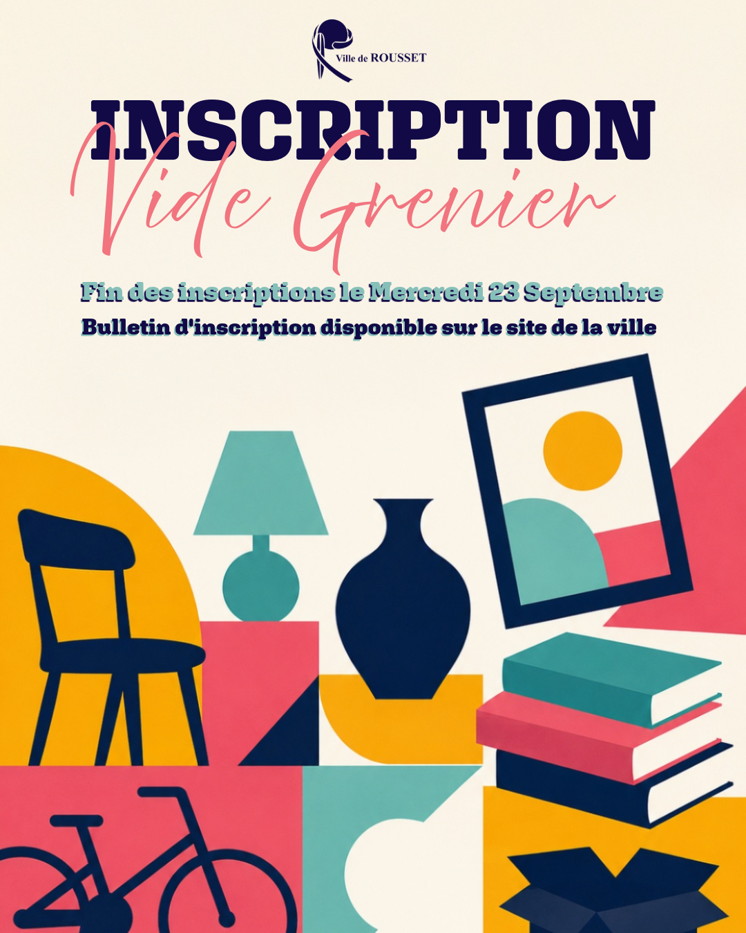 affiche inscription vide grenier