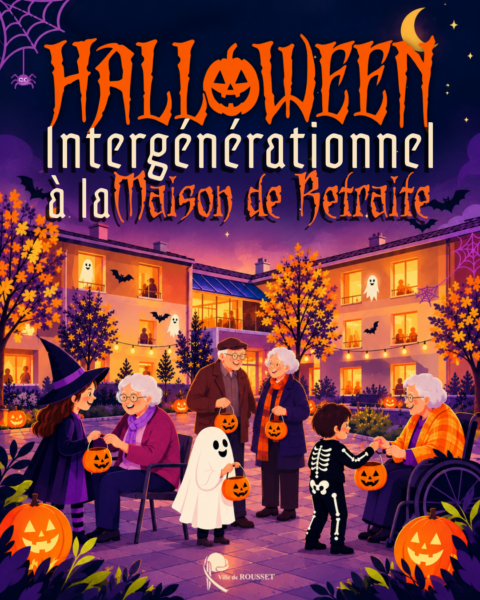 affiche Halloween à la maison de retraite