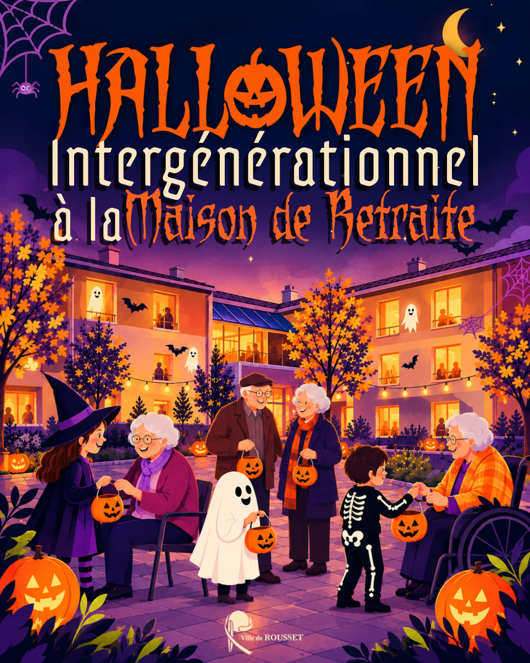 affiche Halloween à la maison de retraite